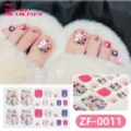 Summer 3D diamond toe nail art stickers, colorful rhinestone sparkle press on toe nail patches. - 3D Rhinestone Multicolor Style (ZF-0011) / Press-on Nails and Nail File