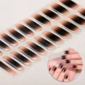 Strisce di gel UV semi-indurite marrone sfumato adesivi per unghie glitterati 20 pezzi. - Stile Gradient Black Brown (NC250034)