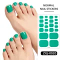Glänzende grüne Zehennägel Aufkleber wasserdicht minimalistisch künstliche Zehennägel - Nackte Nägel + Nagelfeile (ZXJ-0020)