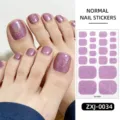 Set de pegatinas de purpurina morada para uñas de los pies, pegatinas de playa. - Purpurina Rosa-Púrpura (ZXJ-0034) / Uñas postizas y lima de uñas