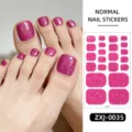 Adesivi per unghie dei piedi rosa glitterati impermeabili rimovibili spiaggia estiva piedi. - Glitter Lucente (ZXJ-0035) / Unghie finte e lima per unghie