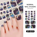 Autocollants d'ongles d'orteil ciel étoilé d'été dégradé marbre violet or patchs d'ongles - ZF-0319