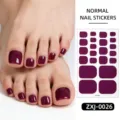 Einfarbige minimalistische Zehennagelaufkleber für Damen wasserdichte glänzende Nägel - Nackte Nägel + Nagelfeile (ZXJ-0026)