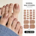 Adesivi per unghie dei piedi glitterati oro rosa, wrap per unghie delle dita dei piedi da spiaggia. - Glitter Oro Rosa (ZXJ-0040) / Unghie finte e lima per unghie
