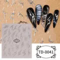 Autocollants d'ongles argentés métalliques 5D style Y2K flammes pointes design manucure - 85*100mm (Feuille seule) / TD-0041