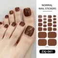 Adesivi per unghie dei piedi con glitter marroni da donna, wrap per unghie lucidi e impermeabili. - Glitter Marrone Scuro (ZXJ-0041) / Unghie finte e lima per unghie