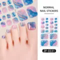 Autocollants d'ongles d'orteil dégradé marbre ciel étoilé d'été, enveloppes d'ongles faciles. - ZF-0331