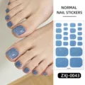 Adesivi per unghie dei piedi glitterati blu con finitura brillante per stile spiaggia. - Paillettes Blu (ZXJ-0043) / Unghie finte e lima per unghie