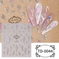 Autocollants d'ongles argentés métalliques 5D flamme Y2K pic nail art vue détaillée - 85*100mm (Feuille seule) / TD-0044
