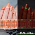 Halloween glow in the dark nail wraps spooky ghost spider web nail art stickers sheet - Halloween Dark Ghost Style (ZE-0867) / Press-on Nails and Nail File