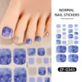 Autocollants d'ongles d'orteil de ciel étoilé d'été paillettes violettes faux ongles - ZF-0343