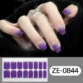 Purple glitter gradient nail wraps, sparkling adhesive nail art stickers for easy DIY home use. - Purple Glitter Style (ZE-0844) / Press-on Nails and Nail File