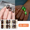 Halloween luminous nail stickers dark ghost skull glow in the dark nail wraps art decals - Halloween Glitter Skull Style (ZE-0911) / Press-on Nails and Nail File