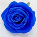 Blue artificial rose flower head for DIY craft floral arrangement party decor supply. - Sapphire Blue