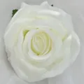 White artificial rose flower head for DIY wreaths, wedding decor, and craft floral design. - Pure White
