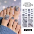 Autocollants d'ongles d'orteil dégradé d'été ciel étoilé brillant film design deco - ZF-0392