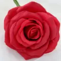 Artificial large rose flower head for DIY garlands, hotel decor, and craft arrangements. - Bright Red