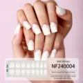 Strisce di smalto per unghie in gel semi-polimerizzato bianco oro adesivi UV per donne - NF240004