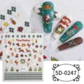 5D Christmas nail stickers featuring relief Santa Claus and tree designs for holiday nail art. - 5D-0247 / 85*100mm Blank Sheet