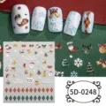 5D Christmas nail stickers embossed snowmen decals holiday nail art design details - 5D-0248 / 85*100mm Blank Sheet