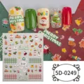 5D Christmas nail stickers relief winter holiday snowman Santa nail art decals cute design - 5D-0249 / 85*100mm Blank Sheet