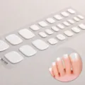 Strisce per unghie dei piedi in gel UV semi-polimerizzate, adesivi bianchi minimalisti. - BSJ-0075