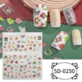 5d christmas nail stickers relief santa snowman holiday nail art decoration details - 5D-0250 / 85*100mm Blank Sheet