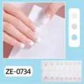 French style nail wraps with cute star designs, 16 tips full cover nail stickers for easy DIY manicure. - Star White Border Style(ZE-0734)
