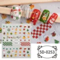 Christmas 5D embossed nail art stickers, cute Santa snowman decals for holiday manicure. - 5D-0253 / 85*100mm Blank Sheet