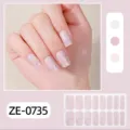 Closeup of minimalist pink glitter gradient nail wrap stickers detail showing fine texture. - Glitter Polka Dot Style(ZE-0735)