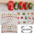 5D Christmas nail art stickers detail, embossed snowman and tree design for holiday manicure. - 5D-0254 / 85*100mm Blank Sheet