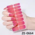 Tiras de Esmalte de Uñas Degradado Rosa 16 Puntas Pegatinas de Manicure Simple Mujeres - Estilo Degradado Rosa (ZE-0664) / Uñas postizas y lima de uñas
