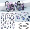 Gothic dark rose and cage 5D embossed nail sticker detail, exquisite DIY nail art decal. - Dark Rose Style(TD-0003)