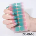 Pegatinas de uñas degradadas rosa y verde azulado envolturas de uñas mujer manicura 16 puntas - Estilo Degradado Rosa Verde (ZE-0665) / Uñas postizas y lima de uñas