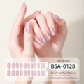 Adesivi per unghie in gel rosa occhi di gatto unghie finte senza luce UV set DIY - Occhio di Gatto Rosa (BSA-0128)