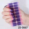 Gradient pink and purple nail wraps sticker set for easy home manicure styling use. - Pink Purple Gradient Style (ZE-0667) / Press-on Nails and Nail File