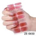 Adesivi per unghie glitterati rosa sfumati con stelle carine per una manicure affascinante. - Rosa Sfumato Glitter Stile Cielo Stellato(ZE-0650) / Unghie finte e lima per unghie