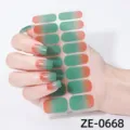 Gradient green red nail wraps 16 tips full cover strips simple glossy manicure stickers - Green Red Gradient Style (ZE-0668) / Press-on Nails and Nail File