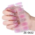 Adesivi per unghie glitterati rosa 3D adesivi per manicure con fiocchi di neve scintillanti. - Rosa Fiocco di Neve Glitter Stile(ZE-0632) / Unghie finte e lima per unghie