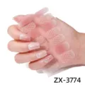 Adesivi per unghie a quadri sfumati rosa 3D smalto adesivo con cuori glitterati fini - Punte Nude + Lima per Unghie (ZX-3774)