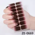 Gradient nail polish wraps 16 tips ombre brown manicure stickers for women daily wear beauty. - Brown Gradient Style (ZE-0669) / Press-on Nails and Nail File