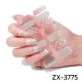Wrap per unghie a quadri sfumati adesivi in gel glitterati per manicure set nuovo - Punte Nude + Lima per Unghie (ZX-3775)