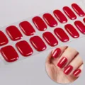 Αυτοκόλλητα νυχιών gel UV ημι-σκληρυμένα μονόχρωμα γυαλιστερά κόκκινα για μανικιούρ - Μονόχρωμο Kokkino (NF240080) / Αυτοκόλλητα + Κουτί + Μαντηλάκι Οινοπνεύματος + Λίμα + Ξύλινο Ραβδί