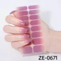 Gradient purple nail wraps 16-tips minimalist manicure stickers for women and girls. - Purple Gradient Style (ZE-0671) / Press-on Nails and Nail File