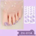 Purple glitter gradient toenail wraps, waterproof glossy false toe nail stickers for women. - ZXJ-0158