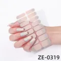 Envolturas de uñas con purpurina degradada rosa nude, pegatinas adhesivas de manicura para mujer. - ZE-0319 Degradado Rosa Nude (ZE-0319)