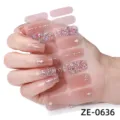 3D Glitter Nail Polish Wraps Snowflake Crystal Nail Stickers Semi-Transparent Manicure Decals - 1 Piece / 3D Glitter Snowflake Style (ZE-0636)