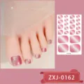 Pink gradient glitter toe nail stickers waterproof cat eye press on toenails wrap sheet - ZXJ-0162