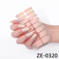 Envolturas de uñas de color desnudo con degradado de purpurina plateada elegante - ZE-0320 Degradado Rosa (ZE-0320)