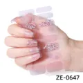 Strisce di smalto per unghie gel adesivi per unghie con glitter lucidi 3d fiori di ciliegio - Stile ZE-0647 / Unghie finte e lima per unghie
